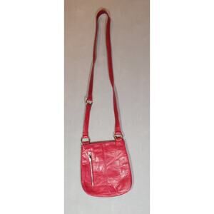 Hobo International Red Leather Crossbody Purse Bag Small Structured